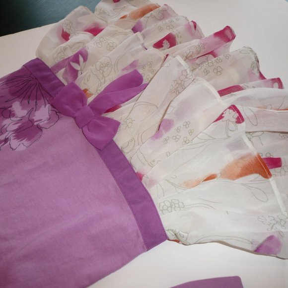 Beetlejuice London Little Girl SZ 6 Purple Dress Watercolor Like Flower Ruffles - Picture 5 of 11